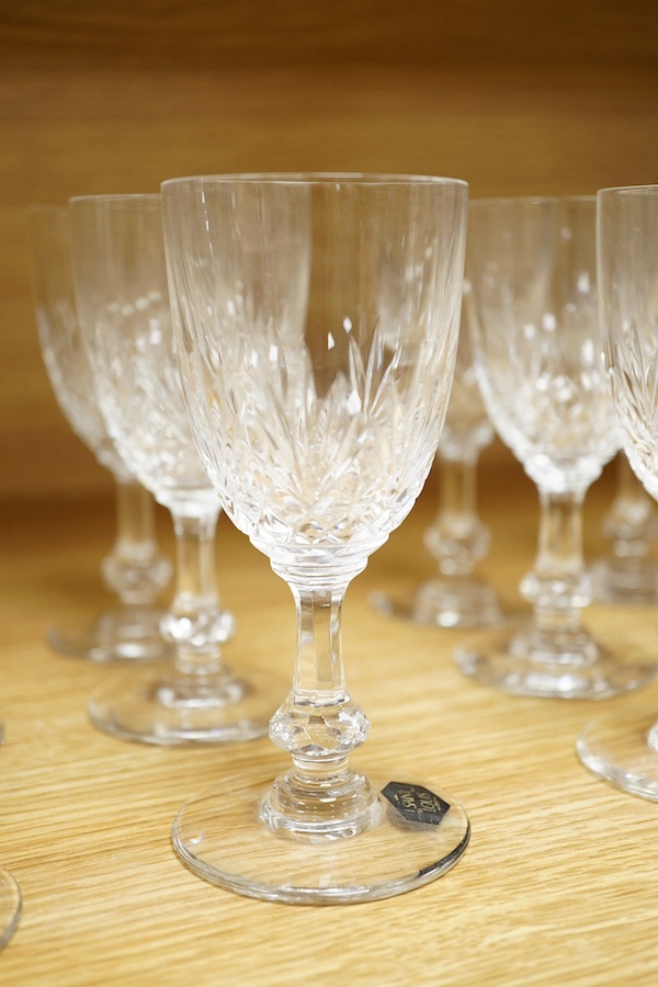 Twelve Massenet wine glasses by the French cristallerie of St Louis, 13cm high. Condition - good